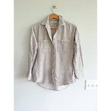 Load image into Gallery viewer, Madewell Flannel Sunday Striped Pattern Button Up Shirt Cream XS
