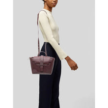 Load image into Gallery viewer, Senvere Mini Maestra Pebbled Leather Convertible Handbag Backpack Plum
