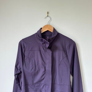 Any Age Activewear Zip Up Mock Neck Hip Length Outdoor Basic Jacket Purple XL
