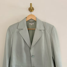 Load image into Gallery viewer, Agnona Leather Single-Breasted Lined Blazer Green 46
