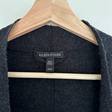 Load image into Gallery viewer, Eileen Fisher Merino Wool Asymmetric Zip Coat Jacket in Charcoal
