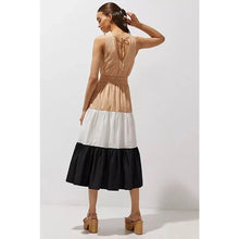 Load image into Gallery viewer, Anthropologie Maeve Tiered Colorblock Sleeveless Tie Back Maxi Dress 10
