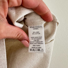 Load image into Gallery viewer, Lush Belted High Rise Pleated Linen Paperbag Shorts Oatmeal Cream S NEW
