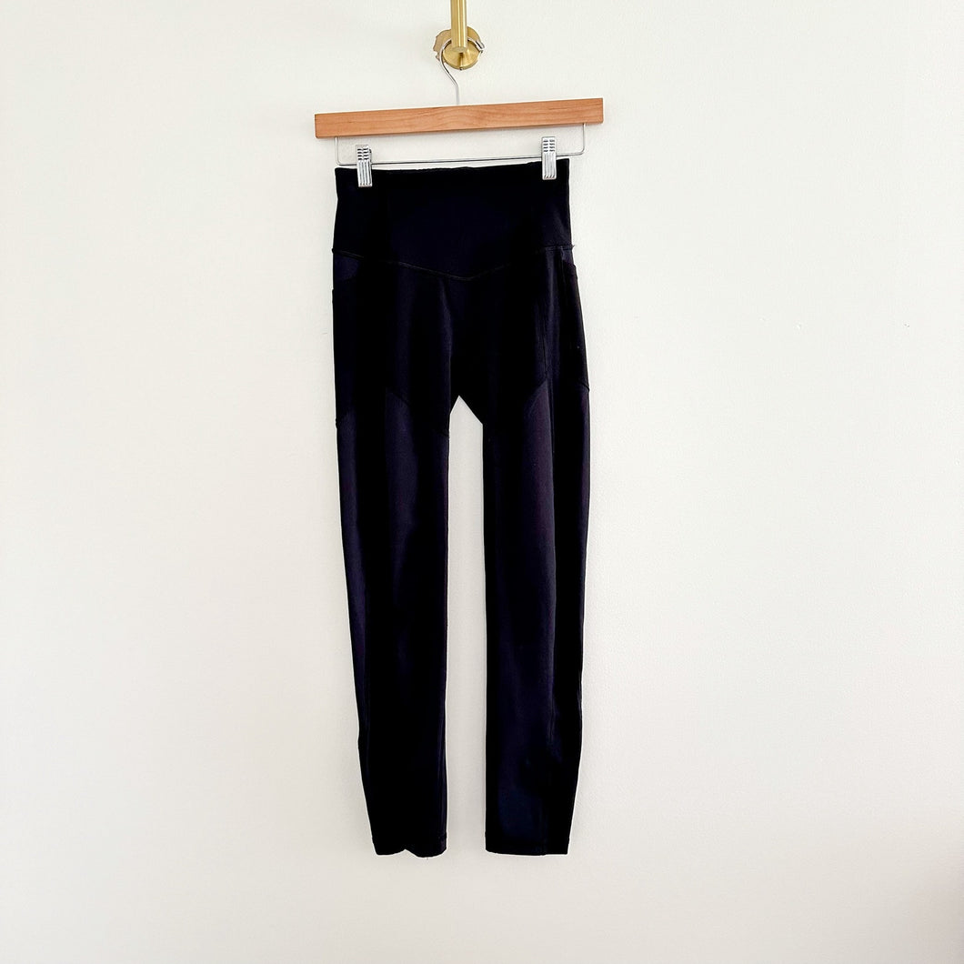 Lululemon Front Panel Mixed Media Pocket Leggings Black 4