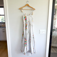 Load image into Gallery viewer, Mochi All Things Mady Striped Floral Embroidered Sleeveless Maxi Dress White XS
