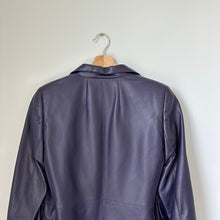 Load image into Gallery viewer, AKRIS Lamb Nappa Leather Collared Blazer Purple 12
