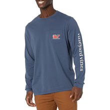 Load image into Gallery viewer, Vineyard Vines Football Whale Pocket Long Sleeve T-Shirt Moonshine L NWT
