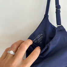 Load image into Gallery viewer, Athleta Scoop Bikini Top Navy M NWT
