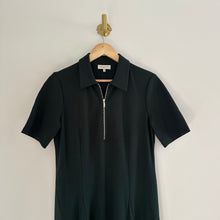 Load image into Gallery viewer, Lafayette 148  York Fallon Collared Short Sleeve Midi Dress Green 10
