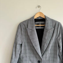 Load image into Gallery viewer, Hipchik Couture Beaded Blue Skull Plaid Single-Breasted Blazer Gray 14
