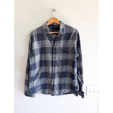 Load image into Gallery viewer, Rails Sussex Plaid Royal Sable Melange Long Sleeve Button Up Shirt Gray Blue L
