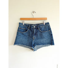 Load image into Gallery viewer, Good American Raw Hem Denim High Rise Cut-Off Shorts Blue 8
