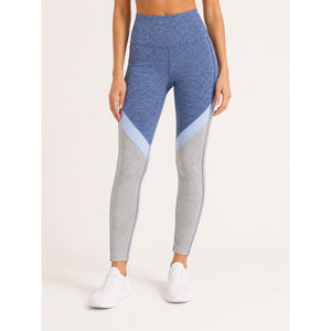 Beyond Yoga Spacedye Tri-Panel High-Waisted Midi Activewear Leggings Blue S NWT