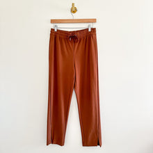Load image into Gallery viewer, Joie Drawstring Waist High Rise Straight Leg Ankle Pants Rust Brown S
