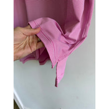 Load image into Gallery viewer, Fairway &amp; Greene Mini Striped Short Sleeve Polo Shirt Pink White XL
