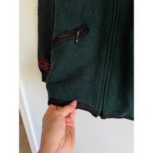 Load image into Gallery viewer, Icelandic Design Nordic Zip Up Wool Mock Neck Cardigan Green S
