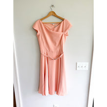 Load image into Gallery viewer, Gal Meets Glam Sally Belted Crepe Fit &amp; Flare Mini Dress Coral Pink 8 NWT
