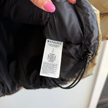 Load image into Gallery viewer, Athleta x Alicia Keys Golden Aura Zip Up Hooded Puffer Coat Metallic Brown S
