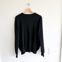 Load image into Gallery viewer, Modern Citizen Cashmere Blend Side Zip Crew Neck Knit Pullover Sweater Black L
