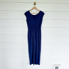 Load image into Gallery viewer, Prologue Sleeveless Cropped Leg Tie Front Round Neck Jumpsuit Navy Blue XS
