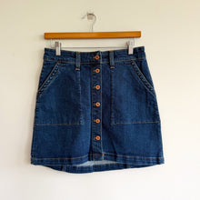 Load image into Gallery viewer, J. Crew Mercantile Button Up Denim Skirt 2 L0573 NWT
