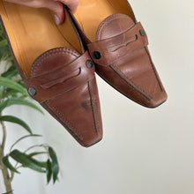 Load image into Gallery viewer, Tod's Leather Slip On Square Toe Penny Loafer Flats Brown 39.5 $495
