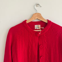 Load image into Gallery viewer, Vintage Helen Sue Knit Crew Neck Long Sleeve Button Front Cardigan Red M
