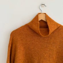Load image into Gallery viewer, Aritizia Wilfred Lorin Alpaca Wool Turtleneck Tie-Waist Pullover Sweater Orange
