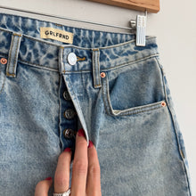 Load image into Gallery viewer, Grlfrnd Helena High Rise Button-Fly Denim Straight Leg Jeans Blue 25
