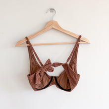 Load image into Gallery viewer, Somerfield Swim Navagio Textured Underwire Tie Back Bikini Top Mocha M
