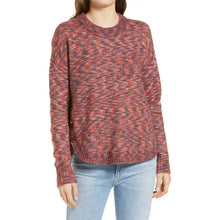 Load image into Gallery viewer, Madewell Space Dye Side Button Crew Neck Pullover Sweater Space Dye Sangria S
