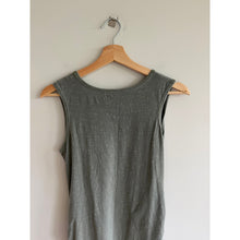 Load image into Gallery viewer, Sundry Tie-Front Ruched Sides Sleeveless Scoop Neck Mini Dress Green 0
