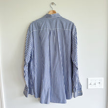 Load image into Gallery viewer, Peter Millar Weekender Finish Gingham Long Sleeve Button Up Shirt Blue XL
