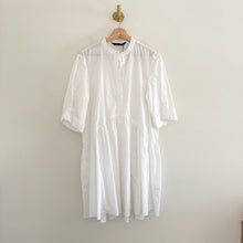 Load image into Gallery viewer, NWT Zara Half Sleeve Henley Neck Lightweight Mini Shirt Dress White L
