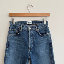 Load image into Gallery viewer, AGOLDE Nico High Rise Button-Fly Distressed Skinny Leg Cropped Jeans Blue 24
