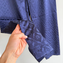 Load image into Gallery viewer, Victoria's Secret Satin Jacquard High Rise Pajama Pants Navy Blue S
