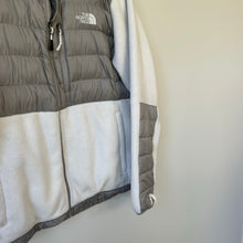 Load image into Gallery viewer, The North Face Denali Fleece Full Zip Polartec Puffer Jacket Gray Ivory XL
