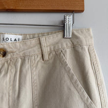 Load image into Gallery viewer, Solai The Label Cotton High Rise Wide Leg Pants Cream L

