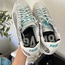 Load image into Gallery viewer, NEW P448 John Polly Leather Low Top Lace Up Sneakers Silver 40
