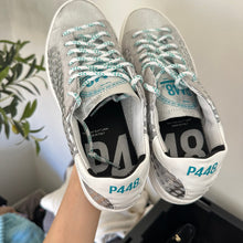 Load image into Gallery viewer, P448 John Polly Leather Low Top Lace Up Sneakers Silver 40
