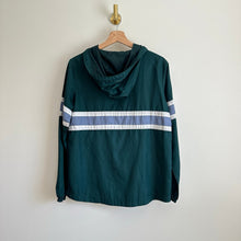 Load image into Gallery viewer, Zine 1/4 Zip Colorblock Hooded Windbreaker Jacket Green XS
