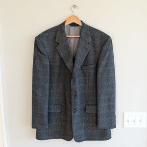 Brooks Brothers Lambswool Herringbone Single-Breasted Blazer Gray 43