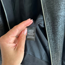 Load image into Gallery viewer, Lafayette 148 Anasophia Leather Metallic Jacket in Black Metal L
