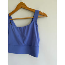 Load image into Gallery viewer, Athleta Warrior Twist Longline Scoop Neck Yoga Sports Bra Purple XL
