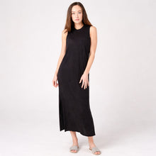 Load image into Gallery viewer, ATM Sleeveless Cotton Tank Midi Dress Black L
