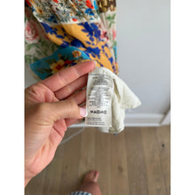 Load image into Gallery viewer, Anthropologie Somerset Floral Patchwork Long Sleeve Chiffon Maxi Dress Blue M
