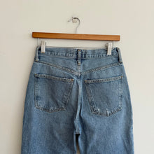 Load image into Gallery viewer, AGOLDE 90's Mid Rise Loose Fit Distressed Straight Leg Jeans Blue Wash 25
