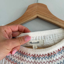 Load image into Gallery viewer, Madewell Superlight Jacquard Embroidered Smocked Blouse Cream S
