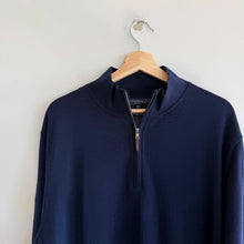 Load image into Gallery viewer, Fairway &amp; Greene Baruffa Merino Wool 1/4 Zip Long Sleeve Windsweater Navy XL NWT
