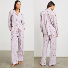 Load image into Gallery viewer, Rails Luna Pajama Set in Rose Stripe Cats S
